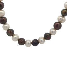 Elegant Brown White Plain Ringed Pearl Necklace