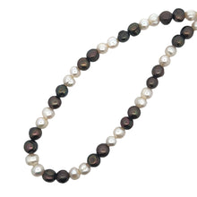 Elegant Two-Tone Plain Ringed Pearl Necklace