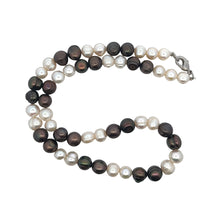 Elegant Two-Tone Plain Ringed Pearl Necklace