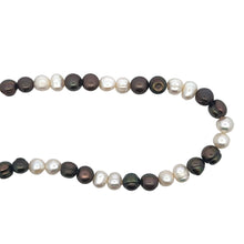 Elegant Two-Tone Plain Ringed Pearl Necklace