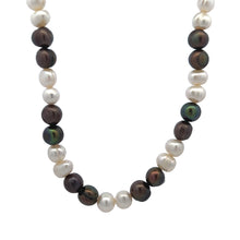 Pearl Two-Tone Plain Ringed June Necklace