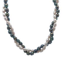 Chic Two-Tone Twisted Plain Pearl Necklace