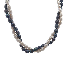 Classic White & Grey Twisted Plain Pearl Necklace