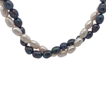 Classic White & Grey Twisted Plain Pearl Necklace