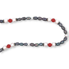 Pearl Classic Plain with Coral Handmade Necklace