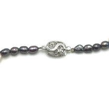 Pearl Elegant Dark Grey and White Twisted Necklace