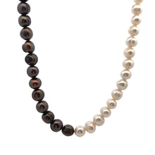 Chic Two Tone Plain Ringed Pearl Birthstone Necklace