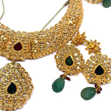 Royal Traditional Necklace, Earring with Ear Chain and Tikka Gold Plated Indian Bridal Jewellery Set