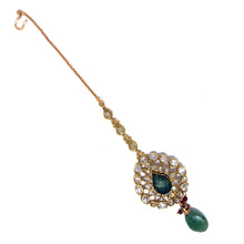Royal Traditional Necklace, Earring with Ear Chain and Tikka Gold Plated Indian Bridal Jewellery Set
