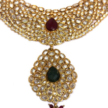 Royal Traditional Necklace, Earring with Ear Chain and Tikka Gold Plated Indian Bridal Jewellery Set