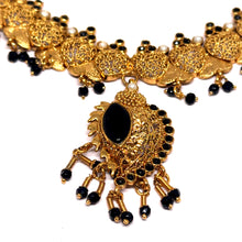 Necklace Earring Traditional Indian Black Stones Mangalsutra Evil Eye Protection Jewellery Set