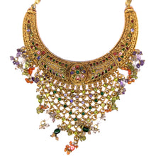 Traditional Indian Royal Choker Necklace with Jhumka & Ear Chain Earring Gold Plated Jewelry Set