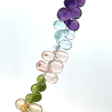 Natural Swiss Blue Topaz Rose Quartz Peridot Citrine Amethyst Gemstone Semi Necklace