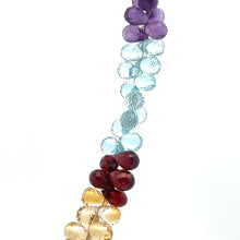 Natural Handmade Necklace Amethyst, Citrine, Blue Topaz, Garnet Gemstone Faceted Dew Drop Jewelry