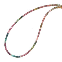 Natural Multi Tourmaline Rondelle Plain Bead Gemstone Necklace Jewelry