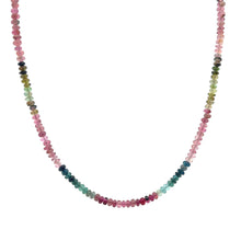 Natural Multi Tourmaline Rondelle Plain Bead Gemstone Necklace Jewelry