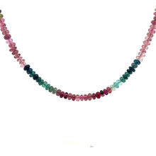 Natural Multi Tourmaline Rondelle Plain Bead Gemstone Necklace Jewelry