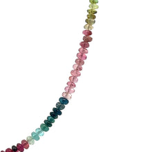 Natural Multi Tourmaline Rondelle Plain Bead Gemstone Necklace Jewelry