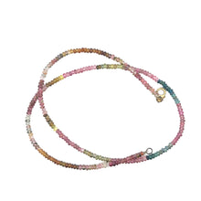 Natural Multi Tourmaline Rondelle Plain Bead Gemstone Necklace Jewelry