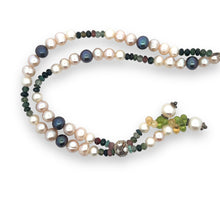 Natural Multi Tourmaline Pearl Peridot Citrine Semiprecious Necklace