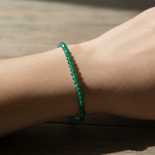 Green Onyx Natural Fancy Facet Beads Semiprecious Bracelet