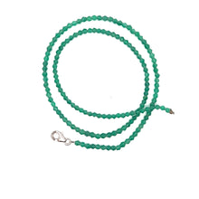 Natural Handmade Necklace Green Onyx Gemstone Solid Strand Link Beaded Jewelry