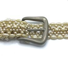 Handmade Bullet Shaped Ivory Pearl Trapezoid Buckle Belt