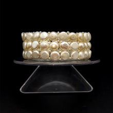 Freshwater Pearl 7 Inch Bracelet Cool White Button Shape Graceful and Timeless June Birthstone