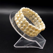 Freshwater Pearl 7 Inch Bracelet Cool White Button Shape Graceful and Timeless June Birthstone