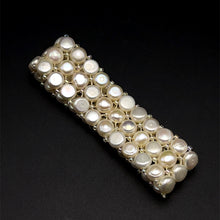 Freshwater Pearl 7 Inch Bracelet Cool White Button Shape Graceful and Timeless June Birthstone