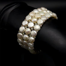 Freshwater Pearl 7 Inch Bracelet Cool White Button Shape Graceful and Timeless June Birthstone