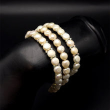 Freshwater Pearl Cool White Button Shape Bracelet Symbol of Purity Classic Beauty and Heart Soothing Pearl Energy