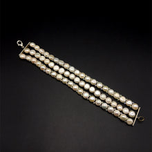 Freshwater Pearl Cool White Button Shape Bracelet Symbol of Purity Classic Beauty and Heart Soothing Pearl Energy