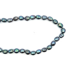 Classic Dark Grey Plain Button Pearl Necklace