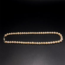 Natural Freshwater Pearl 8mm Pink Ringed Necklace 16.2inch Stunning Jewelry for Love and Heart Chakra Energy