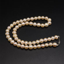 Natural Freshwater Pearl 8mm Pink Ringed Necklace 16.2inch Stunning Jewelry for Love and Heart Chakra Energy