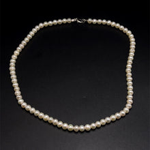 Natural Freshwater Pearl 6mm White Round Necklace 17inch Elegant Bridal Necklace for Purity and New Beginnings