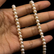 Natural Freshwater Pearl 6mm White Round Necklace 17inch Elegant Bridal Necklace for Purity and New Beginnings