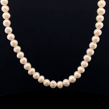 Natural Freshwater Pearl 6mm White Round Necklace 17inch Elegant Bridal Necklace for Purity and New Beginnings