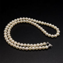 Natural Freshwater Pearl 6mm White Round Necklace 17inch Elegant Bridal Necklace for Purity and New Beginnings