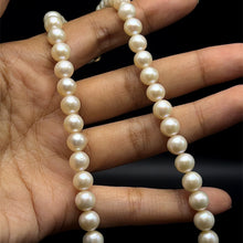 Natural Freshwater Pearl 7mm White Round Necklace 16.8inch Shimmering Pearl Jewelry for Soft Feminine Energy