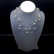 Natural Freshwater Pearl Round 6mm Oval 5x4mm White Grey Necklace 17.5inch Elegant Shine Jewelry for Harmony and Beauty