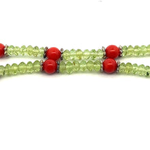 Natural Peridot & Coral Stylish Handmade Necklace