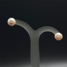 Handmade Freshwater Pearl Stud Earrings Lavender Button Shaped Plain Smooth 8-10mm Chic Studs for Calm Energy Love and Care