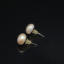 Handmade Freshwater Pearl Stud Earrings Lavender Button Shaped Plain Smooth 8-10mm Chic Studs for Calm Energy Love and Care