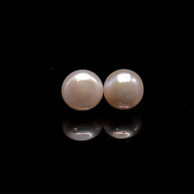 Handmade Freshwater Pearl Earrings Pink Color Ear Studs Button Shape 8mm Excellent Lustrous Jewelry Gift for Her Love and Joy