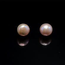 Freshwater Pearl Earrings Stud Purple Color 9mm Button Shape Excellent Luster Jewelry for Wisdom Love and Care