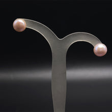 Freshwater Pearl Earrings Stud Purple Color 9mm Button Shape Excellent Luster Jewelry for Wisdom Love and Care