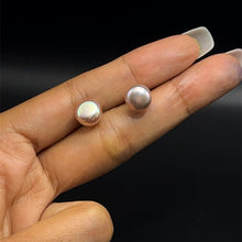Handmade Pearl Freshwater Stud 9mm Button Shape Purple Color Excellent Luster Timeless Pearl Earrings Gift for Her Calm and Grace