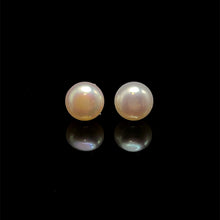 Handmade Pearl Freshwater Stud Earrings Plain Smooth Button Shape 9mm Pink Color Excellent Luster Timeless Pearl Gifting